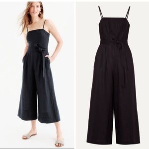 J. Crew Plus Size Linen Wide Leg Cropped Jumpsuit